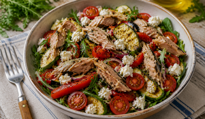 Recept za mediteransku salatu sa Adriatic Queen skušom i pečenim povrćem